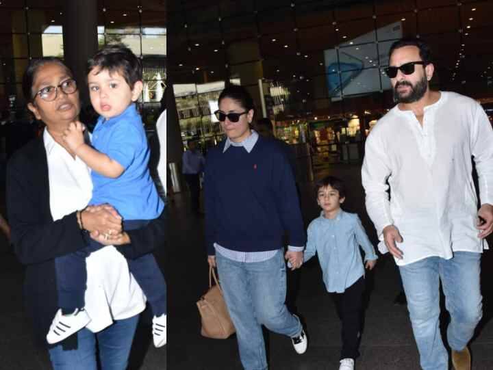 Khan Family At Airport: करीना कपूर हाल ही में परिवार के साथ न्यू ईयर का जश्न मनाकर मुंबई वापस लौट आई हैं.