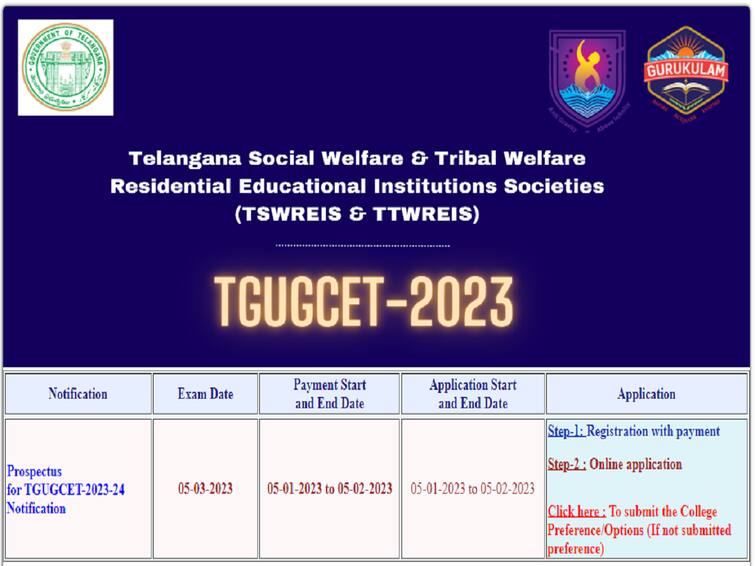 Telangana Gurukulam Under Graduate Common Entrance Test (TGUGCET