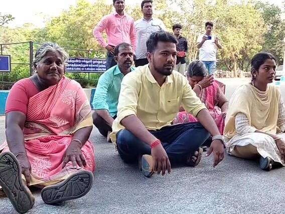 கரூர்: கணவர் மீது பொய் வழக்கு; மாவட்ட ஆட்சியர் அலுவலகம் முன்பு மனைவி தர்ணா கரூர்: கணவர் மீது பொய் வழக்கு; மாவட்ட ஆட்சியர் அலுவலகம் முன்பு மனைவி தர்ணா