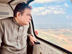 IN PICS: Union Min Nitin Gadkari Conducts Aerial Inspection Of Bengaluru-Chennai Expressway