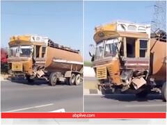 बिना पहियों के सड़क पर दौड़ा ट्रक, वीडियो देख यूजर्स रह गए दंग