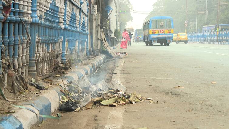 Air Pollution Aggravates In Kolkata As Dry Leaves Are Being Burnt Breaking KMC Rules Everywhere Kolkata Pollution: রাস্তায় পুড়ছে শুকনো পাতা-আবর্জনা, মহানগরের বাতাসে বাড়ছে দূষণ-বিষ