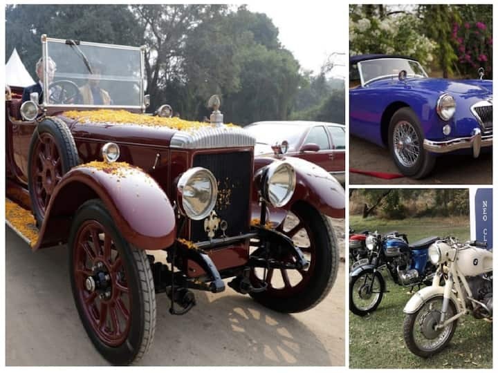 The prestigious 21 Gun Salute International Concours d'Elegance, 2023, a vintage and classic car show, held for the first time at the Lukshmi Vilas Palace Grounds in Vadodara.