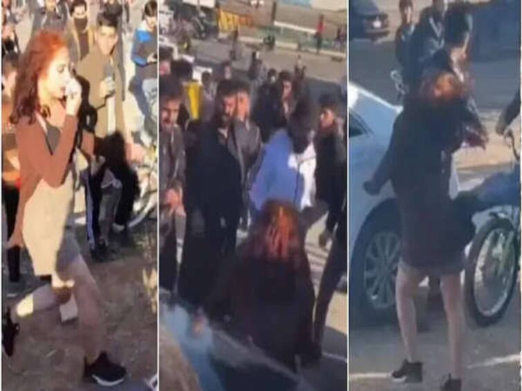 hundreds of men swarm around lone 17 year old girl and attack her for dressing immodestly ஈராக்: 'சரியாக உடையணியவில்லை…', 17 வயது பெண்ணை அடித்து உதைத்த கும்பல்! வைரலாகும் வீடியோ!