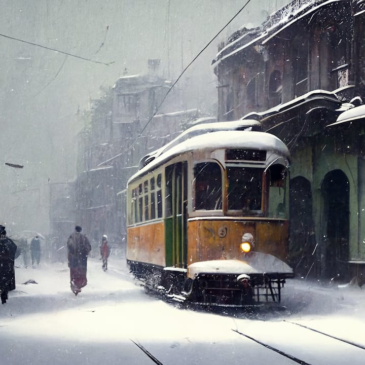 শৌভিকের ছবি দেখার পরেই একটি সফটওয়ার ব্যবহার করে আরও কিছু ছবি বানান অংশুমান। সেখানে কলকাতার কিছু জায়গার বরফাবৃত ছবি বানান তিনিও।