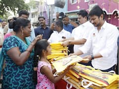 IN PICS: TN Minister Udhayanidhi Distributes Pongal Hampers To People Of His Chepauk-Thiruvallikeni Constituency
