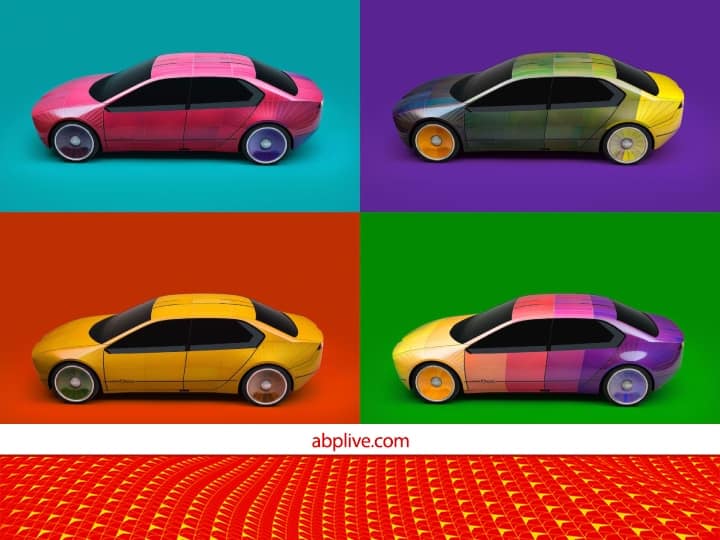 Color Changing Car: कार नहीं 'गिरगिट कार' है ये, 32 रंग बदलने में है माहिर, देखें डिटेल्स BMW showcase its color changing car bmw multiple color changing car world first color changing electric car Color Changing Car: कार नहीं 'गिरगिट कार' है ये, 32 रंग बदलने में है माहिर, देखें डिटेल्स