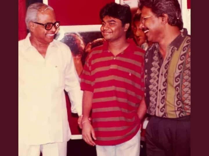 He made his debut in Indian Music Industry with the 1992 Tamil film 'Roja'. For the mesmerizing tunes that he has provided for the movie Rahman has received the National Film Award for Best Music Direction , the Filmfare Award for Best Music Director – Tamil  and the Tamil Nadu State Film Award for Best Music Director. This is a picture of Producer K. Balachander and Director Mani Ratnam introducing A. R Rahman during Roja movie launch. (Image Source: Twitter/@balajidtweets)