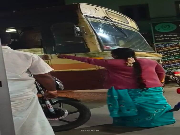 I was a rowdy girl who warned the driver of a government bus that did not stop at the bus stop in rowdy style 'நானும் ரவுடி தான்' - பேருந்து நிறுத்தத்தில் நிற்காமல் சென்ற பேருந்து ஓட்டுநரை எச்சரித்த பெண் 