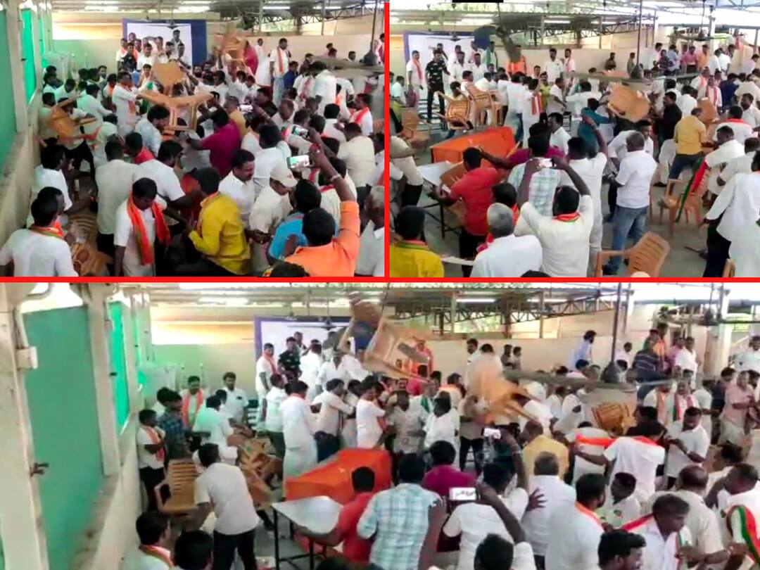 பாஜக கூட்டத்தில் இருதரப்பினர் இடையே மோதல்... நாற்காலிகளை வீசி அடித்துகொண்டதால் பரபரப்பு... kallakurichi Clash broke out between two parties at a meeting of BJP Shakti Kendra officials in sankarapuram பாஜக கூட்டத்தில் இருதரப்பினர் இடையே மோதல்... நாற்காலிகளை வீசி அடித்துகொண்டதால் பரபரப்பு...