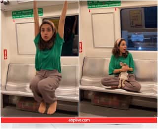 Video: मेट्रो में सीट पर डांस करती दिखीं लड़की और फिर एकदम से झूलने लगी... वीडियो हो रहा शेयर
