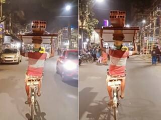 Amazing Video: ਹੈਂਡਲ ਛੱਡ ਕੇ ਸਾਈਕਲ ਚਲਾ ਰਿਹਾ ਵਿਅਕਤੀ, ਦੇਖਣ ਵਾਲੇ ਰਹਿ ਗਏ ਹੈਰਾਨ, ਬੋਲੇ- 'ਭਾਈ ਦਾ ਭਰੋਸਾ ਦੇਖੋ!'