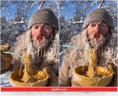 खाने से पहले ही कटोरे में जम गए नूडल, कड़ाके की ठंड देख यूजर्स हैरान