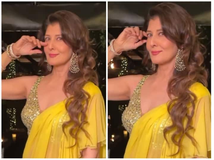 Salman Khan Ex Girlfriend Sangeeta Bijlani Looks Gorgeous in Yellow Saari Video Viral Watch Here Sangeeta Bijlani Video: संगीता बिजलानी ने लगाया 'कजरा मोहब्बत वाला'! साड़ी पहनकर दिए किलर एक्सप्रेशंस