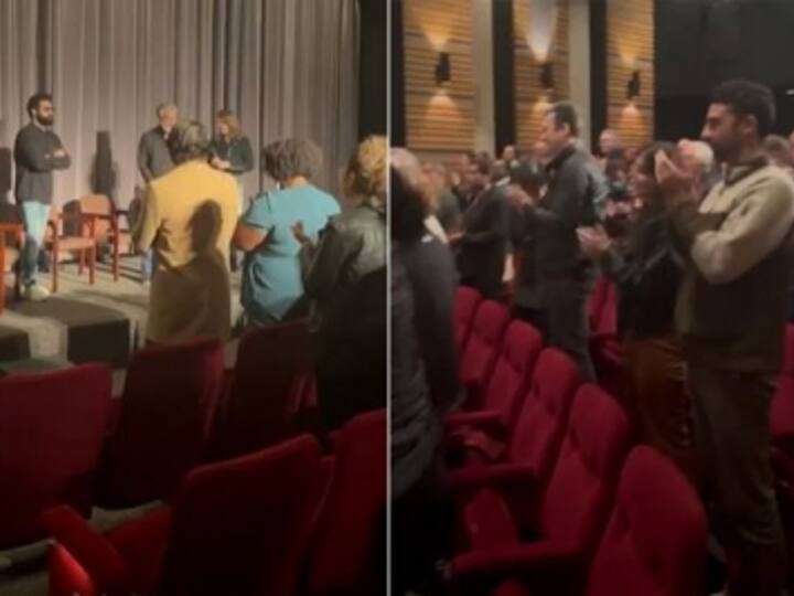 SS Rajamouli, Jr. NTR Receive Standing Ovation For 'RRR' At Directors Guild of America Theatre In LA SS Rajamouli, Jr. NTR Receive Standing Ovation For 'RRR' At Directors Guild of America Theatre In LA