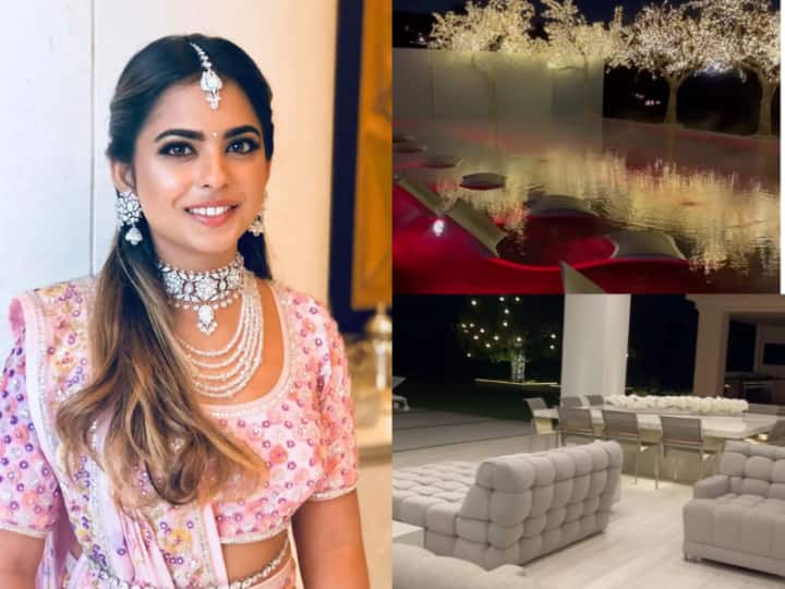 Isha Ambani LA House Tour: बिजनेस टायकून मुकेश अंबानी की इकलौती बेटी ईशा अंबानी का लाइफस्टाइल किसी राजकुमारी की तरह ही है.  आज हम आपको ईशा अंबानी के विदेश वाले घर की तस्वीरें दिखाने वाले हैं.