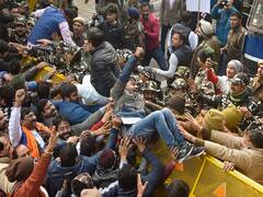 BJP Protests On Delhi Streets As Face-Off With AAP Over Mayor Poll Continues. In Pics