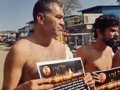 PHOTO : सोलापूर महापालिकेविरोधात सिद्धेश्वर भक्तांचं अर्धनग्न आंदोलन