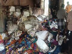 மதுரையில் பல லட்சம் மதிப்புள்ள பொங்கல் இலவச வேட்டி சேலைகள் தீயில் கருகி சேதம்