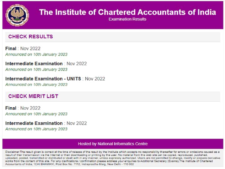 Institute of Chartered Accountants of India has released CA Final and Inter results, Direct link Here ICAI CA result: సీఐ ఇంటర్, ఫైనల్ ఫలితాలు వెల్లడి! డైరెక్ట్ లింక్ ఇదే!  రిజల్ట్ ఇలా చూసుకోండి!