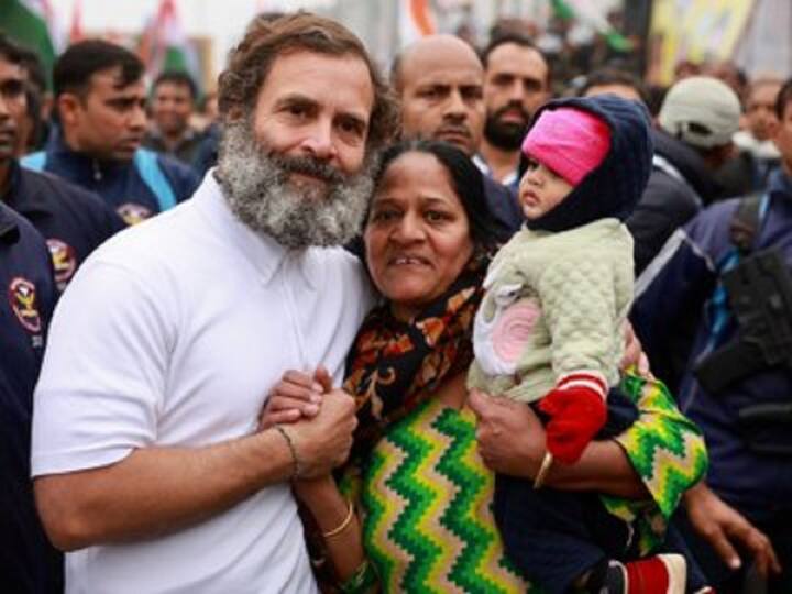 Senior Congress leaders Bhupinder Singh Hooda, Kumari Selja, Randeep Singh Surjewala, Deepender Singh Hooda, K C Venugopal, and State Congress chief Udai Bhan were among those who accompanied Gandhi on the Haryana leg of the Yatra. ( Image source: Twitter/@INCIndia )