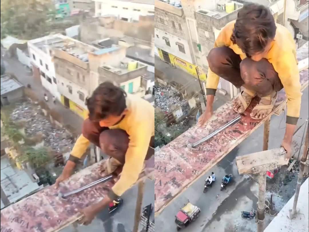 Video Of Construction Worker At Unsafe Height Goes Viral, Netizens Say He Needs Insurance: Watch Video Of Construction Worker At Unsafe Height Goes Viral, Netizens Say He Needs Insurance: Watch