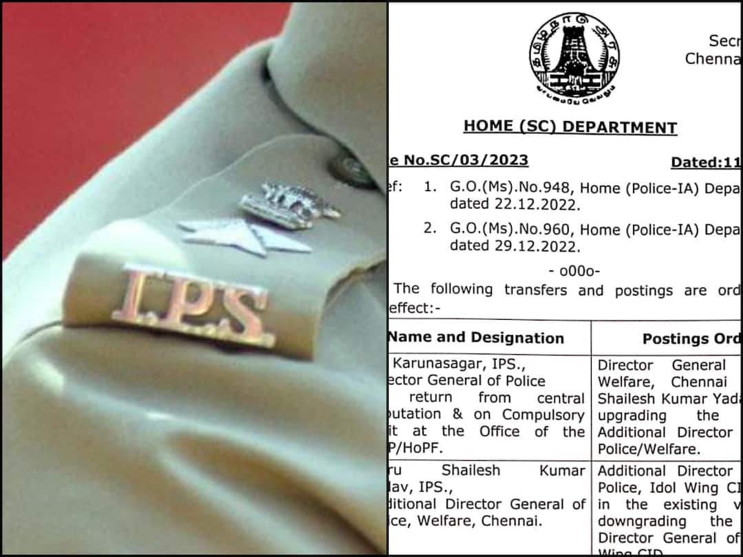IPS Transfer: 21 ஐபிஎஸ் அதிகாரிகள் பணியிடமாற்றம்: தமிழ்நாடு அரசு அதிரடி உத்தரவு Tamil Nadu govt orders transfer of 21 IPS officers january 2023 IPS Transfer: 21 ஐபிஎஸ் அதிகாரிகள் பணியிடமாற்றம்: தமிழ்நாடு அரசு அதிரடி உத்தரவு