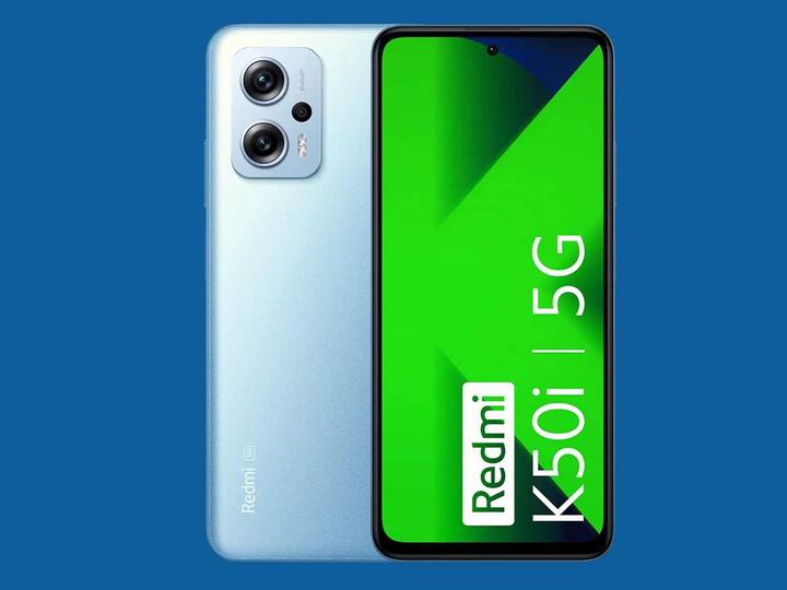 Redmi K5oi 5G (Rs 23,999): Redmi K50i offers a plethora of special features which include LCD display, a MediaTek Dimensity 8100 processor, and a 3.5mm audio jack for superb sound quality. The phone also has a 64-megapixel main sensor and 5,080mAh battery power. (Image: Xiaomi)
