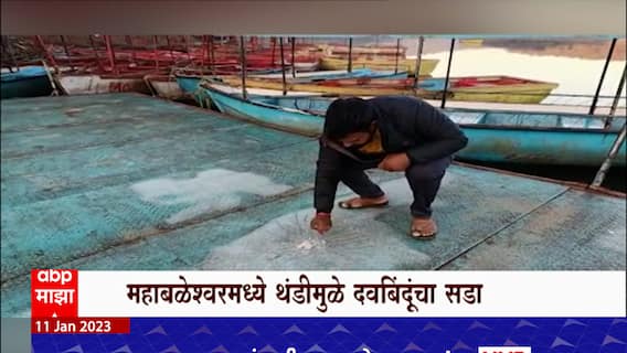 Mahabaleshwar : महाबळेश्वरमध्ये पहिल्यांदाच दवबिंदू गोठले, वेण्णालेक परिसरात पारा 5 अंशांखाली