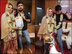 राखी सावंत ने आदिल खान संग शादी का अनदेखा वीडियो किया शेयर, वरमाला पहनाते दिखा कपल