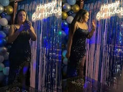 बर्थडे पार्टी में अपनी ड्रेस संभालती दिखीं आम्रपाली दुबे, इनसाइड तस्वीरें हुईं वायरल