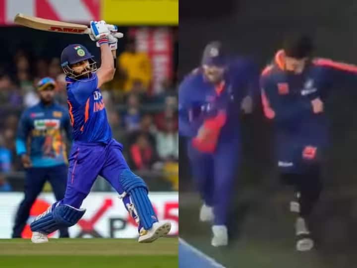 Virat Kohli and Ishan Kishan Dance video went viral after india won 2nd ODI Against Sri lanka Virat Kohli Dance: मालिकाविजयानंतर विराट-ईशानचं 'धिना धीन धा', दुसरी वन-डे जिंकल्यानंतर ईडन गार्डन्सवरील डान्सचा VIDEO Viral
