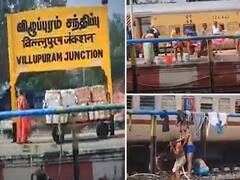 விழுப்புரம் ரயில் நிலையத்தில் பல் தேய்த்து, குளித்து... வட இந்தியர்கள் அட்ராசிட்டி