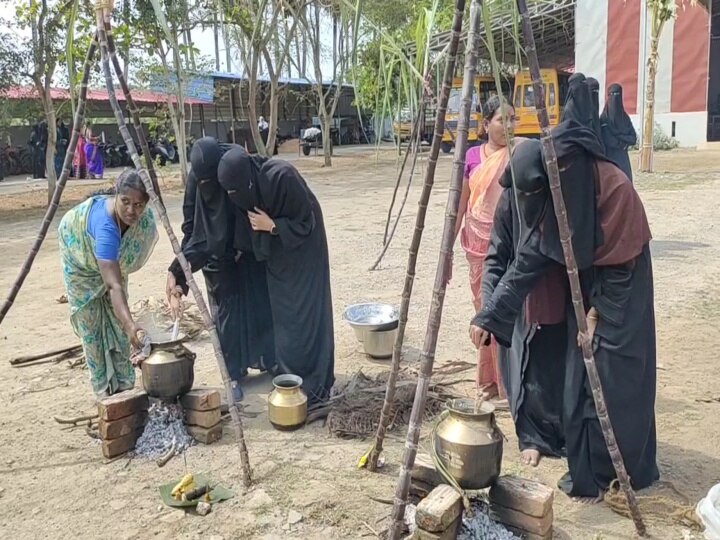 யானையுடன் பொங்கல் கொண்டாடிய மயிலாடுதுறை நகராட்சி ஊழியர்கள்