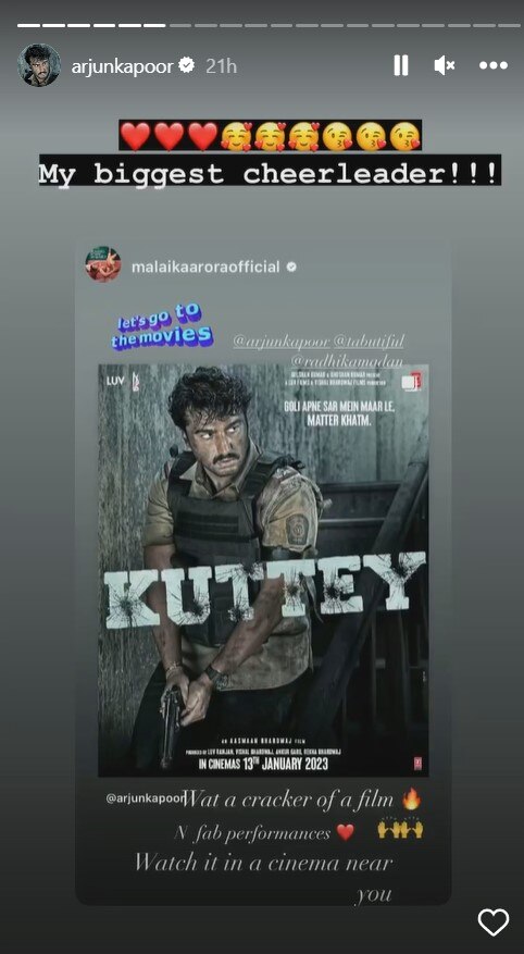 Kuttey Review: मलाइका अरोड़ा ने बताया कैसी है अर्जुन कपूर की फिल्म 'कुत्ते', शेयर किया पोस्ट