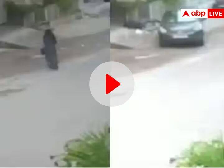 Hyderabad viral video of road accident uncontrolled car hit a girl watch video Watch: हैदराबाद में तेज रफ्तार कार का कहर, जोरदार टक्कर मारने से हवा में उछल गई लड़की, वीडियो वायरल