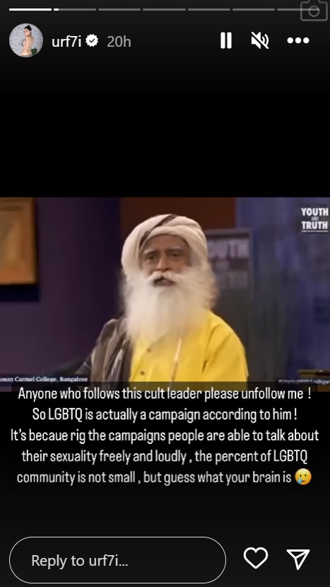 Uorfi Javed Slams ‘Cult Leader’ Sadhguru For His Opinions On LGBTQ Community: Your Brain Is Small