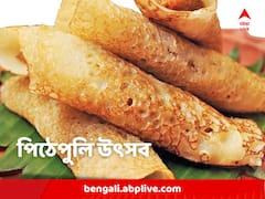 শীতের দুপুরে পিঠেপুলির সম্ভার, উপচে পড়ল ভিড়