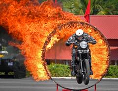 Indian Army: প্যারাশুট পরে ঝাঁপ, এক চাকায় দাঁড়িয়ে বাইক- দুরন্ত মহড়া সেনার