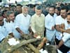 IN PICS: TDP Chief Chandrababu Naidu Burns Copies Of Govt Order Banning Public Meetings On Roads