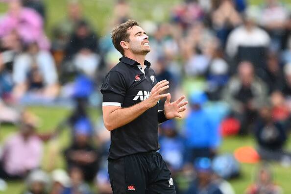Tim Southee has now picked 697 wickets in 351 international matches with best bowling figures of 7/33. He has picked 353 wickets in 90 Tests, 210 wickets in 154 ODIs and 134 T20I wickets in 107 matches. Pic: Getty Images