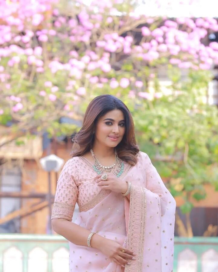 చక్కని నవ్వు, అందంతో పక్కింటి తెలుగింటి ఆడపడుచులా కనిపిస్తుంది స్నేహా. Image Credit: Sneha/ Instagram