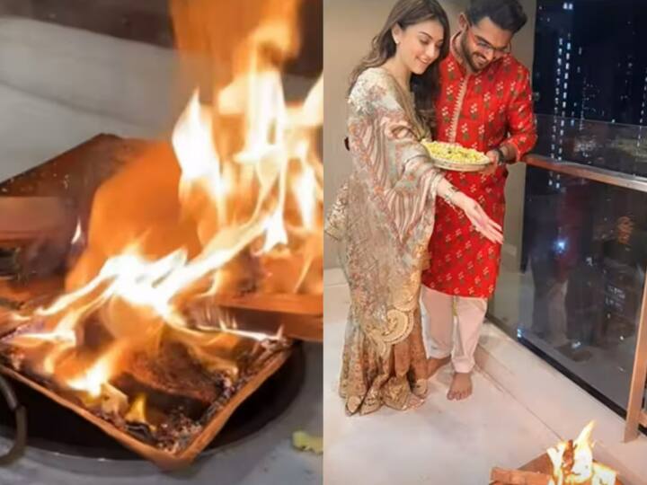 Hansika Motwani Lohri Celebration: साउथ और बॉलीवुड की फेमस एक्ट्रेस हंसिका मोटवानी ने बीते दिन शादी के बाद अपनी पहली लोहड़ी सेलिब्रेट की. जिसकी कुछ तस्वीरें एक्ट्रेस ने फैंस के साथ शेयर की हैं.