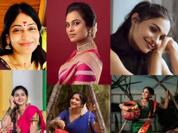 Pongal 2023 Celebration by Kollywood Actress Celebrities Sakshi Agarwal Vijayalakshmi Shalu Shamu Andrea Jeremiah DD Neelakandan Actress Pongal Celebration:  ஆண்ட்ரியா முதல் டிடி வரை.. தூள் கிளப்பப்பட்ட பொங்கல் விழா..