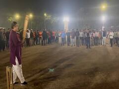 Nitin Gadkari: नितीन गडकरींची क्रिकेटच्या मैदानात जोरदार फटकेबाजी