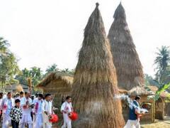 Bhogali Bihu Celebrations In Assam, Former CM Sonowal Burns Traditional Assamese Meji In Guwahati — IN PICS