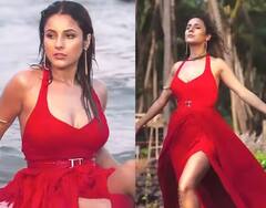 Shehnaaz Gill Pics: લાલ હાઈ થાઈ સ્લિટ ગાઉનમાં અભનેત્રીએ ચાહકોને કર્યા ઘાયલ