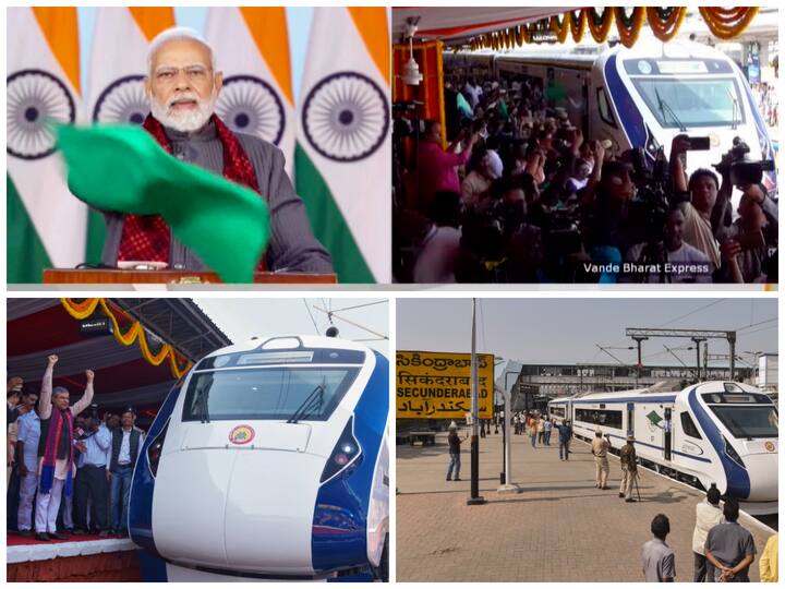 PM Narendra Modi virtually flagged off the Vande Bharat train service between Secunderabad in Telangana and the port city of Visakhapatnam in Andhra Pradesh on Sunday.