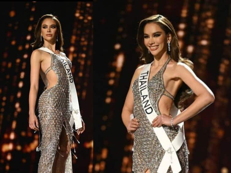 miss universe thailand 2022 anna sueangam iam wear recycled dress Miss Universe 2022: मिस युनिव्हर्समध्ये सहभागी झालेल्या सौंदर्यवतीनं परिधान केला कचऱ्यापासून तयार केलेला ड्रेस; म्हणाली, 'कचरा वेचणाऱ्या पालकांसोबत गेले बालपण'