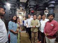 Kirit Somaiya kolhapur : हसन मुश्रीफांवरील ईडी कारवाईनंतर किरीट सोमय्या कोल्हापुरात; करवीर निवासिनी श्री अंबाबाईचे घेतले दर्शन